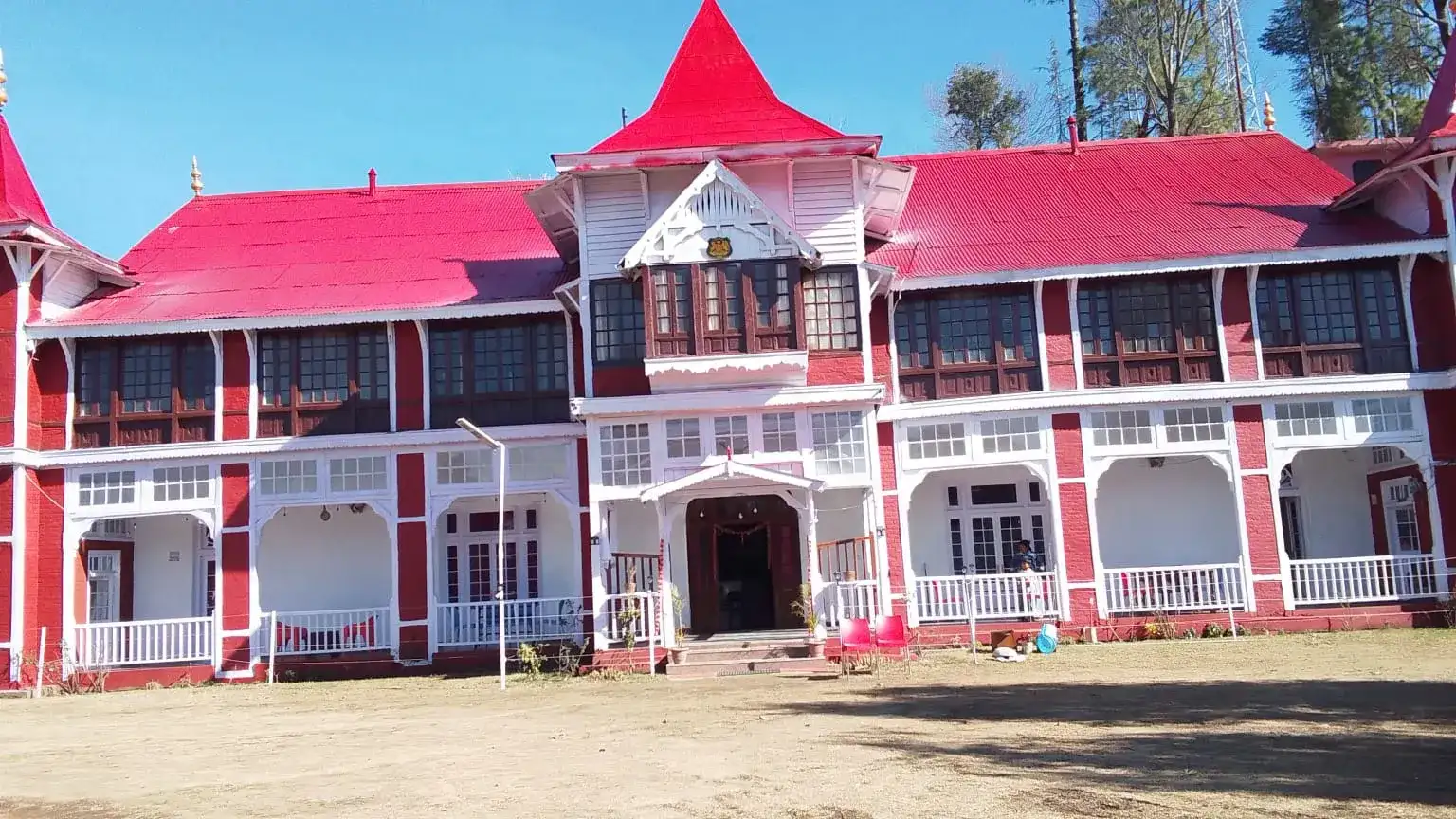 Himalayan twilight mountain views from The Palace Homestay Junga near Shimla