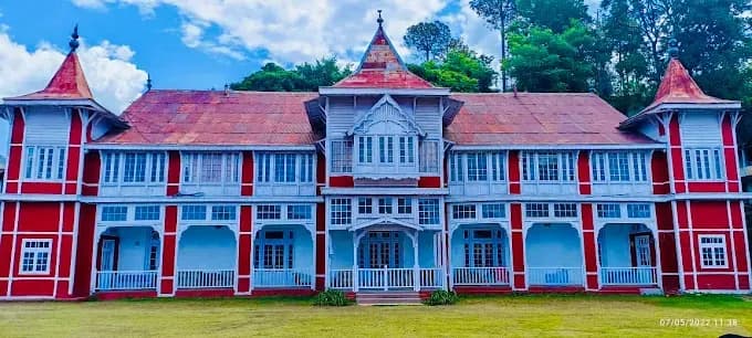 Royal entrance of The Palace Homestay Junga exterior - Heritage property near Shimla, Himachal Pradesh